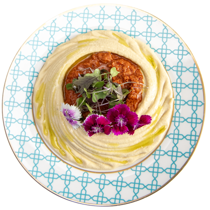 Muhammara with Hummus – محمرة مع الحمص