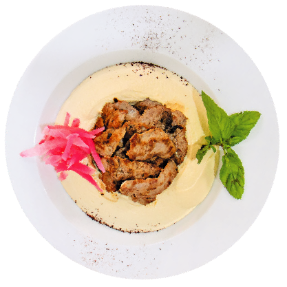 HUMMUS WITH BEEF SHAWARMA 